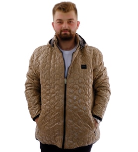Mode XL Büyük Beden Erkek Kapitone Mont Kapüşonlu U24606 Kahverengi