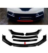 Renault Captur Siyah Renkli Şeritli Dilli Ön Lip 4 Prç Parlak Siyah ABS