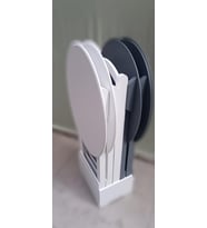 Zigon Çanta 90132 Oval Model Dörtlü Ahşap MDF Parlak Beyaz Gri Renk Uyum El Yapım