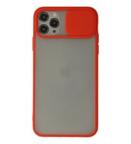 Newface Apple iPhone 11 Pro Kılıf Palm Buzlu Kamera Sürgülü Silikon - Kırmızı