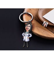 BK Gift Kişiye Özel Doktor Karikatürlü Ahşap Anahtarlık-2 Sevgiliye Hediye, Arkadaşa Hediye, Doğum Günü Hediyesi