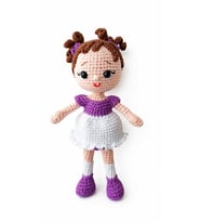 Mor Misket Bebek Amigurumi Organik Oyuncak