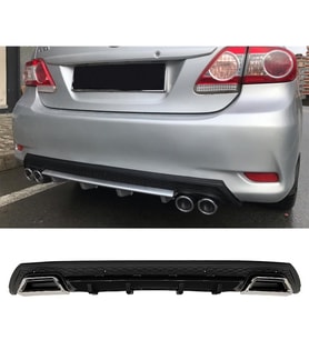Toyota Corolla E170 Siyah Difüzör Çiftli Kare Egzoz Görünümlü D Tip Difizör 2012-2019
