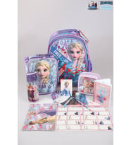 DEKOMUS LİSANSLI ELSA FROZEN "OKUL VE BESLENME ÇANTASI,BESLENME KABI VE 500 ML TRITAN MATARA OKUL SETİ
