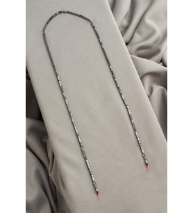 Hematit Doğal Taş Parlak Füme Küp Kesim 1x1mm Dizi [AA]