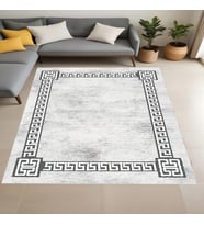 Rovigo Home Dijital Baskı Yıkanabilir Kaymaz Taban Salon Halısı Ve Yolluk RVG0940-FNL175 (Gri)