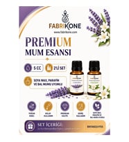 Premium Mum Esansı 5 cc 2'li Set - Lavanta, Yasemin - Soya Wax, Parafin, Jel Wax ve Bal Mumu Uyumlu BKFAB2LVYS5