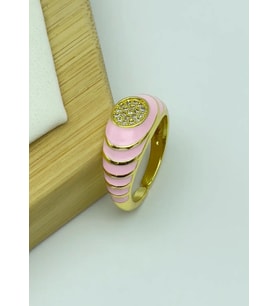 Çelik Gold Pembe Ayarlanabilir Yüzük - 25yzk211