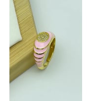 Çelik Gold Pembe Ayarlanabilir Yüzük - 25yzk211