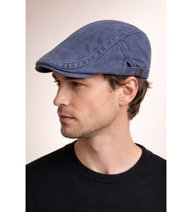 Daily Form Washed Flat Cap – Mavi Ayarlanabilir Tokalı Denim Kasket