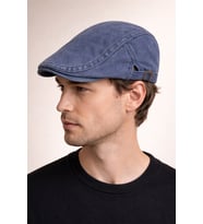 Daily Form Washed Flat Cap – Mavi Ayarlanabilir Tokalı Denim Kasket