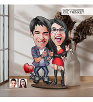 BK Gift Kişiye Özel Sevgililer Karikatürlü Büyük Boy Ahşap Biblo-1 Arkadaşa Hediye , Sevgiliye Hediye, Kişiye Özel Biblolar