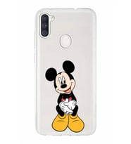 Samsung Galaxy A11   Kapak Mickey Mouse Tasarımlı Şeffaf Silikon Kılıf