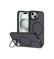 Coverzone iPhone 13 ile Uyumlu kilif MagSafe ile uyumlu K?l?f Stand �zellikli M?knat?sl? Flexa Y�z�k Tutuculu IPHONE 13 i�in KILIF Darbe Emici Mat Arka Kapak Koruyucu K?l?f Siyah