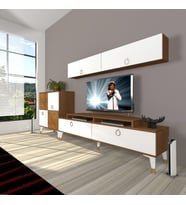Decoraktiv Ekoflex 6Y Mdf Gold Tv Ünitesi Tv Sehpası - Ceviz Beyaz (Beyaz - Kahverengi)