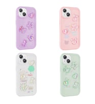 Apple iPhone 14 Uyumlu Kılıf Kabartma Figürlü Parlak Zore Toys Silikon Kapak (Beyaz)