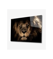 Miyrem Glasses Collection -A1^#  Aslan Hayvan Cam Tablo (Çok Renkli)