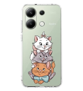 Xiaomi Redmi Note 13 Sevimli Kediler Desenli Şeffaf Telefon Kılıfı