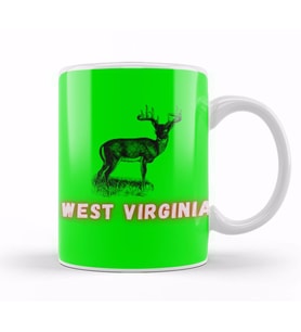 West Virginia Art Gift Kupa Bardak Porselen