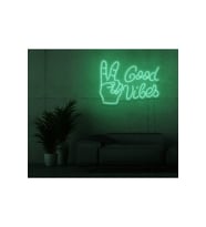 Good Vibes Yazılı ve Şekilli Neon Tabela