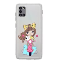 Samsung Galaxy A31  Kamera Korumalı  Kapak Vespagirl Tasarımlı  Şeffaf Kılıf