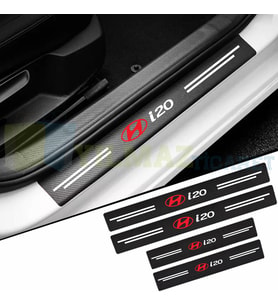 Hyundai i20 Karbon Kapı Eşiği Koruma Araba Etiket Oto Sticker Yapıştırma 4 Parça