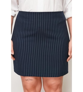 Moda Büyük Beden Regular Düz Desen Resmi Mini Boy Çizgili Mini Dokuma Etek