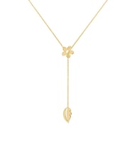 Kişiye Özel 925 Ayar Gümüş İç İçe Çiçek Yaprak Kolye (Gold)