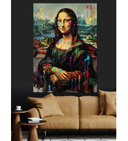 Mona Lisa Pop-Art Versiyonu Dekoratif Kanvas - Mdf Ahşap Tablo