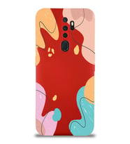 PrintiFy Oppo A5 2020 Uyumlu Lansman Kılıf Karışık Renkler Tasarımlı İçi Kadife Kapak (Kırmızı)