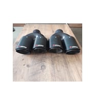 90 Mm Çift Çıkış Sağ Sol Takım Karbon Kaplama Içi Krom Uyumlu