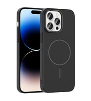 Apple iPhone 14 Pro Max Uyumlu Kılıf M-safe Şarj Özellikli Zore Ruby Sert Kapak (Siyah)