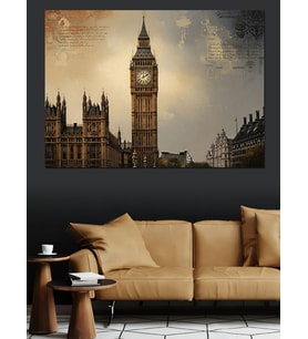 Londra'Nın Simgesi Big Ben Saat Kulesi Dekoratif Kanvas - Mdf Ahşap Tablo