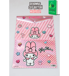 "DEKOMUS CEP DEFTERİ HEDİYELİ" YENİ SEZON LİSANSLI MY MELODY "2 ADET" ÇITÇITLI DOSYA (Sarı)