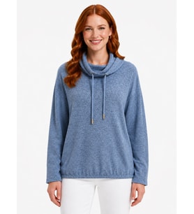 Kadın Salaş Rahat Triko Sweatshirt