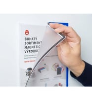 5 adet Mıknatıslı Şömiz Manyetik Evrak Tutucu Şeffaf Magnet Şömiz Dosya 21x30cm A4 - MAVİ KENARLI