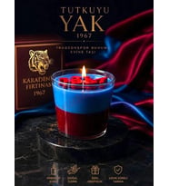 Mumelia Dalga Dalga Karadeniz - Doğal Soya Dekoratif Taraftar Mum - Bordo-Mavi