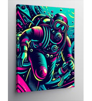 Kanvas Tablo Neon Astronot