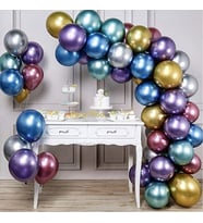 Karışık Krom Balonlu Zincir Balon Seti 52 Parça-