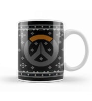 Christmas Overwatch Logo Knit Pattern Kupa Bardak Porselen