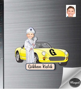 Kişiye Özel Sünnet Çocuğu Ahşap Magnet -1
