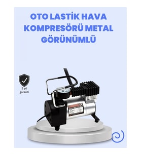 Mey İthalat® DC 12V Metal Hava Kompresörü Araç Lastik Şişirme 35L/Dk