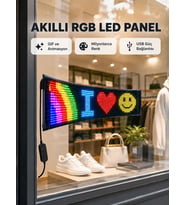 RGB LED Panel – USB Güç Girişli, GIF ve Yazı Gösterimli Akıllı Ekran