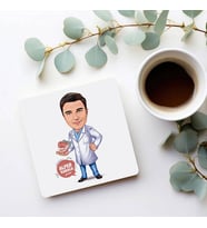 Kişiye Özel Diş Hekimi Karikatürlü Bardak Altlığı