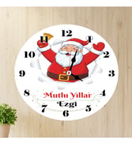 Noel Baba Temalı Yılbaşı Duvar Saati