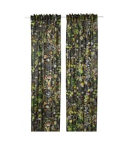 Fon perde/2 kanat, siyah çok renkli, 145x300 cm, ışık filtreleyici, keten-pamuk