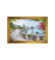 Manzara Temalı Kanvas Tablo 50 x 70 cm Gold Çerçeve