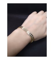 Balık Kılçığı Yassı Gold Kaplama Künye Bileklik