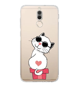 Huawei Mate 10 Lite Uyumlu Kamera korumalı Kapak Coolcat Tasarımlı  Şeffaf Kılıf