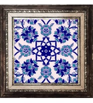 Armada Çini 20x20 Cm Ac 10 Selçuk Mavi Çiçek Desenli Kütahya Çini